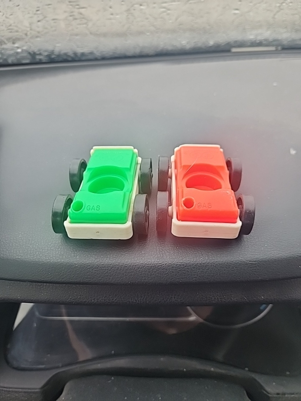 Vintage Fisher Price Little People Replacement Gas Cars Red and Green Pair
